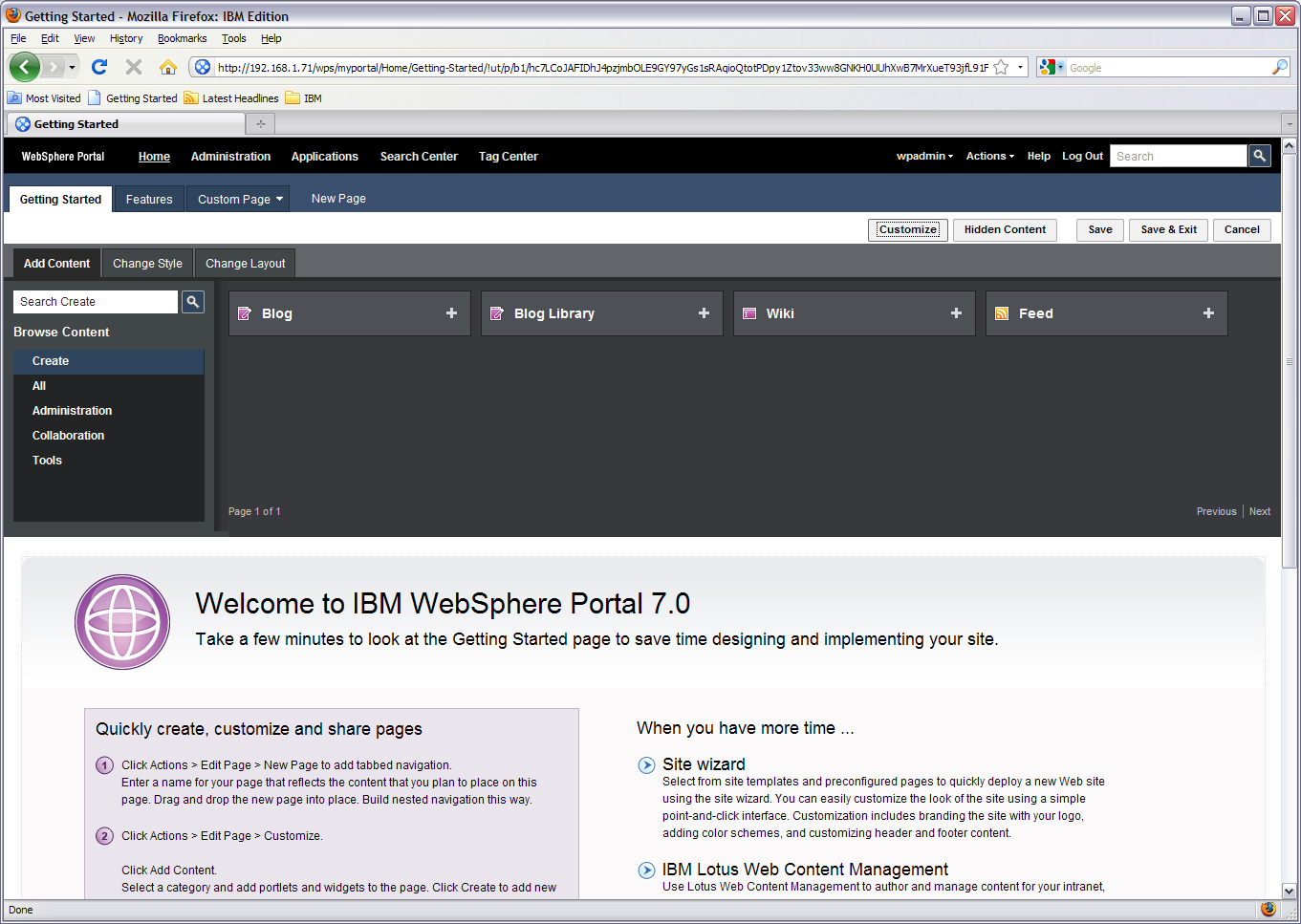 WebSphere Portal 7.0
